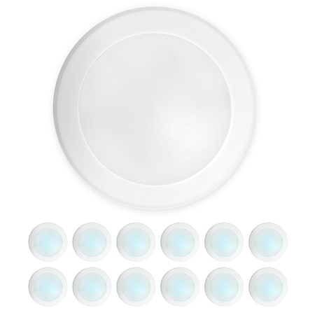 Nuwatt 5/6" LED Flush Mount Ceiling Light, Dimmable Retrofit Disk Recessed Lighting Fixture, 4000K, PK12 NW-R-DSK-6-15W-40K-12P